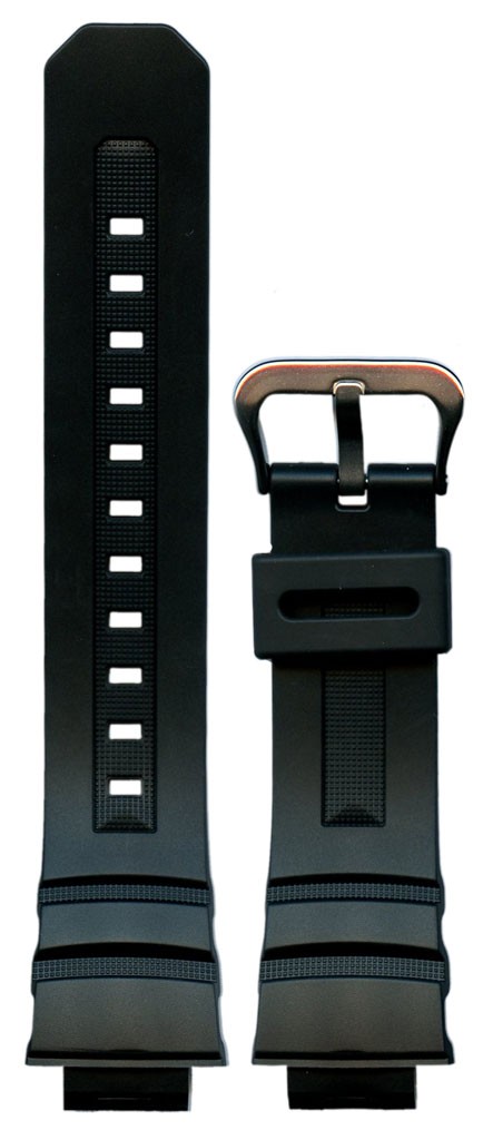 Ремешок для часов Casio AWG-100R-1A (цвет: Черный, материал: Пластик, ширина ремешка: 25.5мм, ширина у застежки: 16мм) - купить в интернет-магазине Watchband.ru.