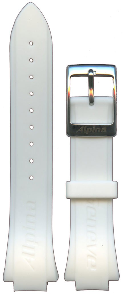 Ремешок для часов Alpina ALR-3AECW (цвет: Белый) - купить в интернет-магазине Watchband.ru.
