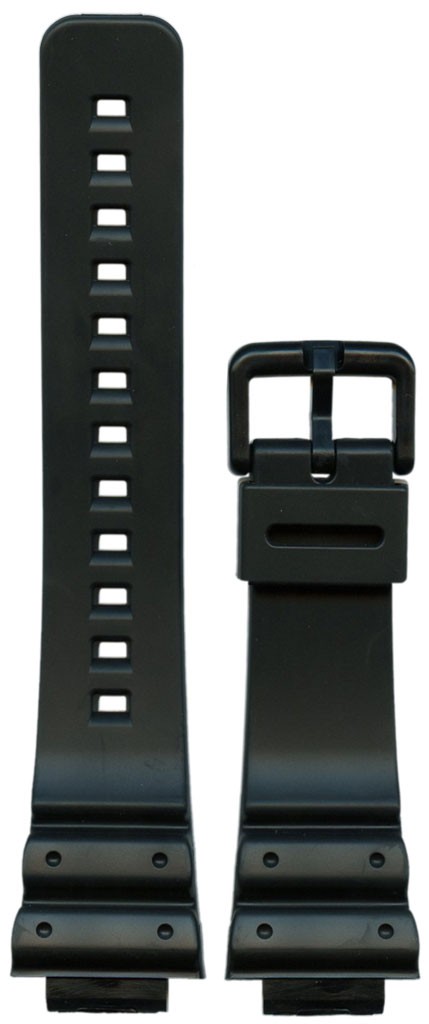 Ремешок для часов Casio DW-6900-1V (цвет: Черный, материал: Пластик, ширина ремешка: 16мм, длина: 125/75) - купить в интернет-магазине Watchband.ru.