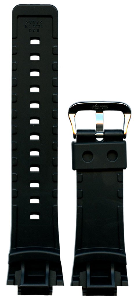 Ремешок для часов Casio G-100 (цвет: Черный, материал: Пластик, ширина ремешка: 16мм, длина: 125/70) - купить в интернет-магазине Watchband.ru.