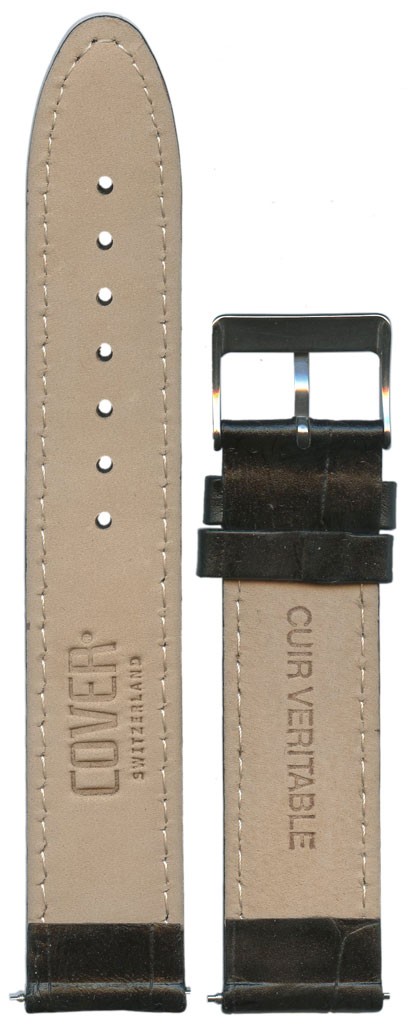 Ремешок для часов Cover CO52 (цвет: Черный, материал: Кожа, ширина ремешка: 20мм, ширина у застежки: 18мм) - купить в интернет-магазине Watchband.ru.