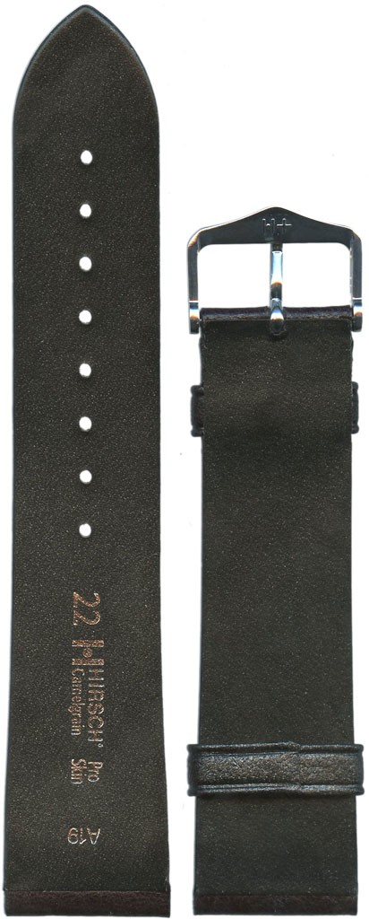 Ремешок для часов Hirsch Camelgrain L (цвет: Черный, материал: Кожа теленка, ширина ремешка: 22мм, ширина у застежки: 20мм, длина: L) - купить в интернет-магазине Watchband.ru.