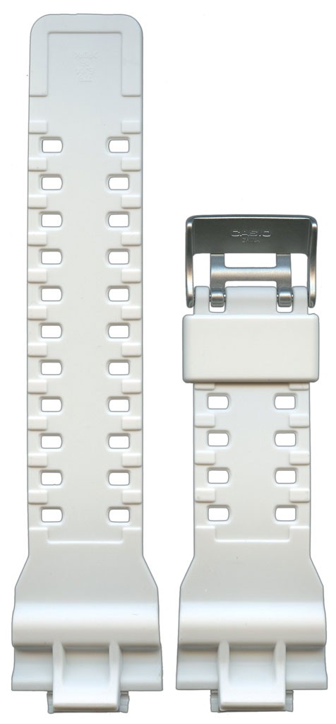 Ремешок для часов Casio GA-100A-7A (цвет: Белый, глянцевый, материал: Пластик, ширина ремешка: 16мм, длина: 75/125) - купить в интернет-магазине Watchband.ru.