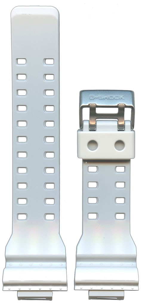 Ремешок для часов Casio GA-100A-7A (цвет: Белый, глянцевый, материал: Пластик, ширина ремешка: 16мм, длина: 75/125) - купить в интернет-магазине Watchband.ru.