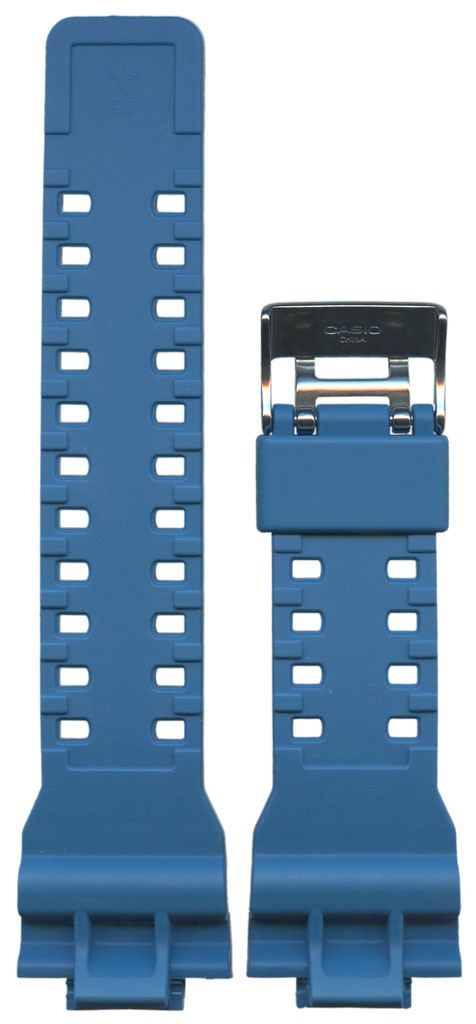 Ремешок для часов Casio GD-110-2 (цвет: Голубой, глянцевый, материал: Пластик, ширина ремешка: 16мм, длина: 75/125) - купить в интернет-магазине Watchband.ru.