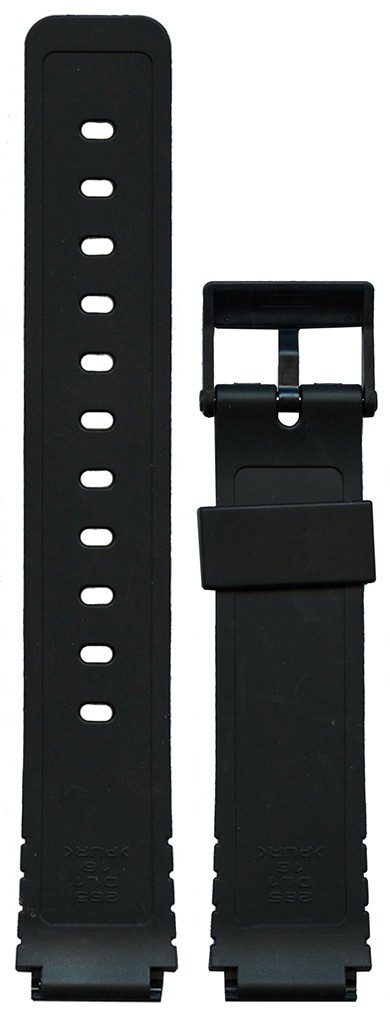 Ремешок для часов Casio MW-57 (цвет: Черный, материал: Пластик, ширина ремешка: 20мм, ширина у застежки: 16мм) - купить в интернет-магазине Watchband.ru.